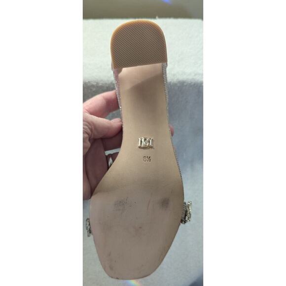 BADGLEY MISCHKA Womens Gold Crystal Straps Harriet Sandals Shoes 8.5 M - Picture 7 of 10